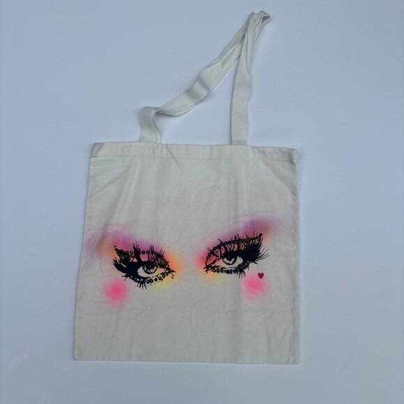 Airbrushed ToteBag Unisex Screenprinted Artsy Punk Queer Handmade - Picture 4 of 7